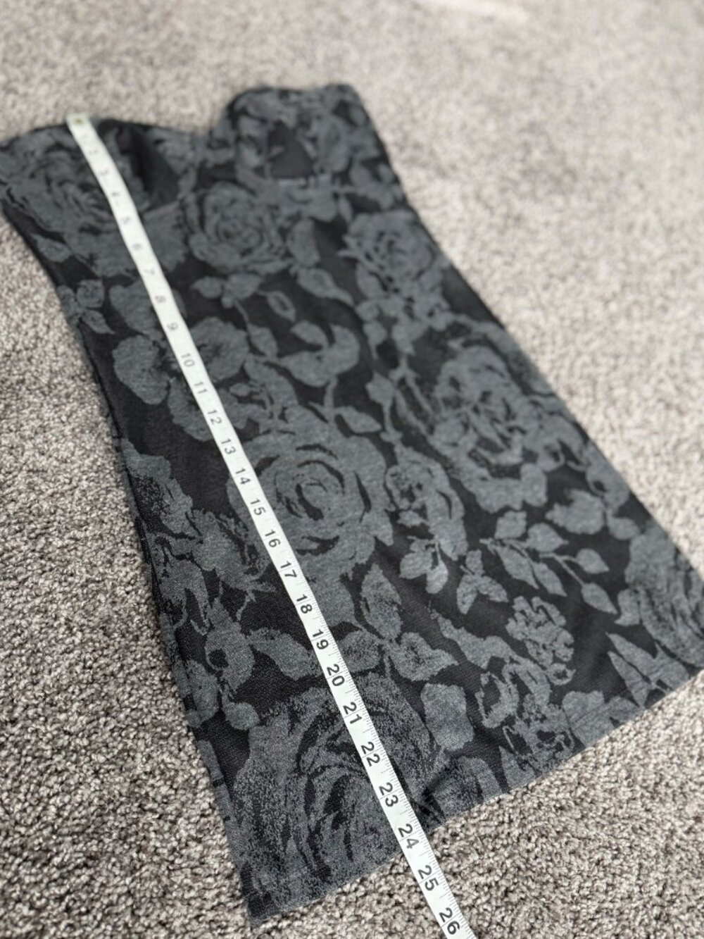 Vintage 90s Y2K Wet Seal Black Gray Gothic Rose Jacquard Tube Dress XS/S - Picture 6 of 6